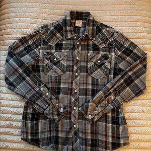 True Religion Men's Plaid Button-Up Shirt